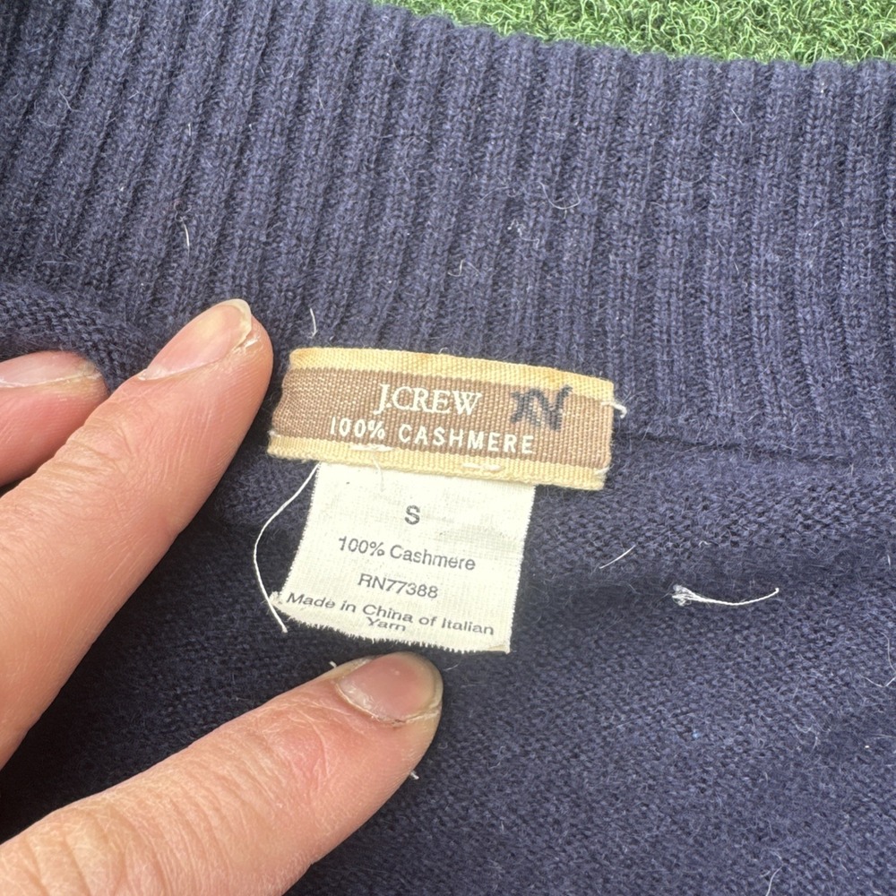 J. CREW Cashmere Cardigan Sweater Size Small Blue 100% Cashmere Soft Nice Womens - Picture 7 of 10
